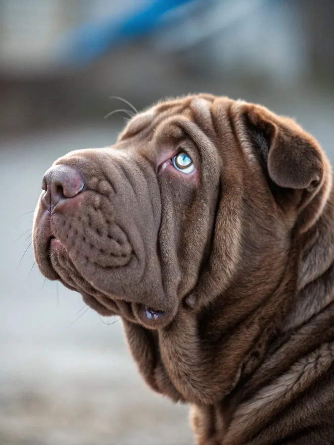 photo de sharpei exotique adulte couleur bleu yeux bleus